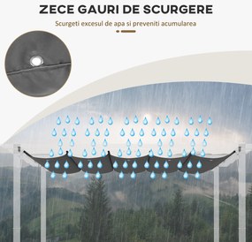 Outsunny Copertina retractabila pentru pergola, Copertina de rezerva din material textil pentru pergola de 3 x 3 (m), gri inchis | AOSOM RO