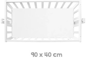 Pătuț leagăn alb cu roți și baldachin 40x90 cm Little stars – Roba