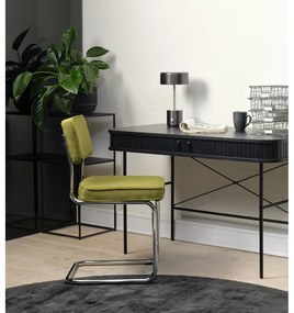 Scaun de dining galben din catifea reiată Rupert – Unique Furniture