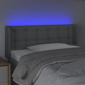 Tablie de pat cu LED, gri deschis, 103x16x78 88 cm, textil 1, Gri deschis, 103 x 16 x 78 88 cm