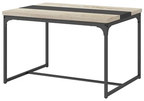 HOMCOM Masă de dining pentru 6 persoane, stil industrial în metal negru și lemn, dim. 120L x 89l x 75,5H cm | Aosom Romania