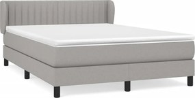 vidaXL Pat continental, gri deschis, 140x200 cm, material textil