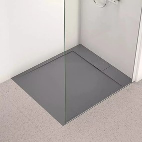 Cadita de dus dreptunghiulara Ideal Standard i.life Ultra Flat S gri asfaltic 100x90 cm