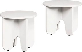 vidaXL Masă de cafea 2 pcs Alb Lemn masiv de pin