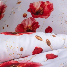 decoDoma Lenjerie de pat din microfibră POPPIES 2x pat simplu