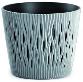 Ghiveci decorativ de flori, rotund 15.8x13.8 cm, albastru salvie, Sandy