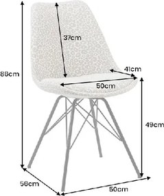 Set 4 scaune moderne Scandinavia imprimeu leopard bej-gri
