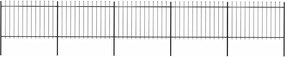 vidaXL Gard de grădină cu vârf tip suliță din oțel 892,5x120 cm, negru