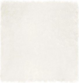 vidaXL Covor din Lână Faux Tafalla Alb 120 x 120 cm Poliester