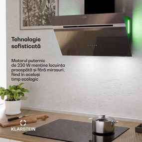 Klarstein Alina hotă de extracție, 70 cm, 600 m³/h, Silențioasă, EEC A