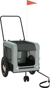 vidaXL Remorcă bicicletă animale companie, gri/negru, oxford/fier