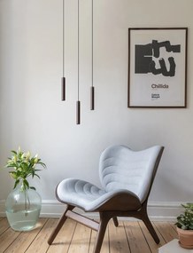 Lustra cu 3 pendule design minimalist din lemn cu spot LED încorporat Chimes 3 - dark oak