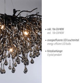 Lustra suspendata design magnific ICICLE negru, 50x100cm