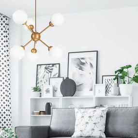 Lustră pe tijă RUBBY BALL 6xG9/5W/230V auriu