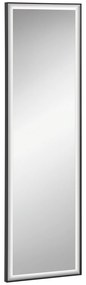 HOMCOM Oglindă de Perete dim. 120L x 35l cm - Film de Securitate Anti Explozie, Sistem de Atașare Inclus - Cadru Aliaj Aluminiu Negru | Aosom Romania