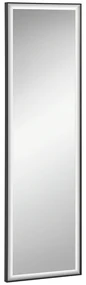 HOMCOM Oglindă de Perete dim. 120L x 35l cm - Film de Securitate Anti Explozie, Sistem de Atașare Inclus - Cadru Aliaj Aluminiu Negru | Aosom Romania