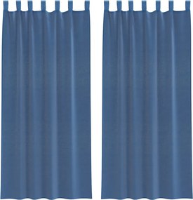 vidaXL Perdele Voile cu Bucle 2 buc Albastru Regal 140x245 cm