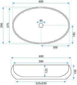 Lavoar ceramic pentru blat REA Maya