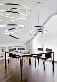 Lustra LED dimabila design modern casa scarii Wheel 6 Long crom