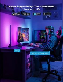 Govee - AI Sync Box Kit 2 Set iluminare PC inteligent pentru monitoare 27-34" + panouri LED Wi-Fi