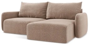 Colțar maro deschis extensibil/cu spațiu de depozitare (cu colț pe partea dreaptă) Kalena – Makamii