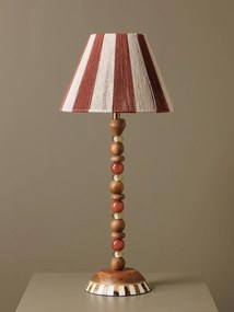 Lampa de masa, din rasina si margele din sticla, cu abajur din bumbac, Morena