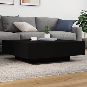 vidaXL Măsuță de cafea cu lumini LED, negru, 100x100x31 cm