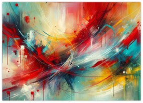 Tablou – Abstracție cu roșu (70x50 cm)