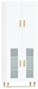 Dulap inalt, alb extralucios, 69,5x34x180 cm, lemn compozit 1, Alb foarte lucios