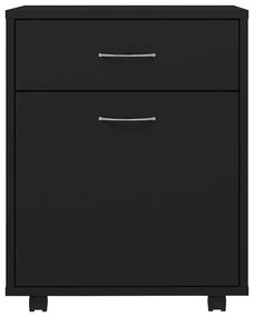Dulap cu roti, negru, 45x38x54 cm, PAL Negru, 1, 1