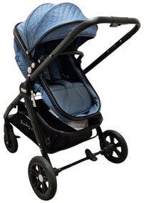 Carucior nou nascuti 2 in 1 Baby Care X2S, Maner reversibil, Cu geanta bebe, Amortizoare, Roti din cauciuc plin AVE, Spatar reglabil 3 trepte, Plasa