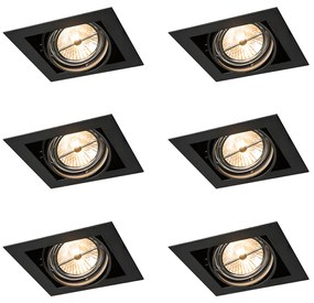 Set de 6 spoturi încastrate negre AR111 reglabile - Oneon