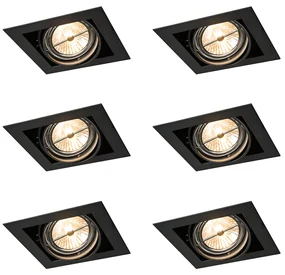 Set de 6 spoturi încastrate negre AR111 reglabile - Oneon
