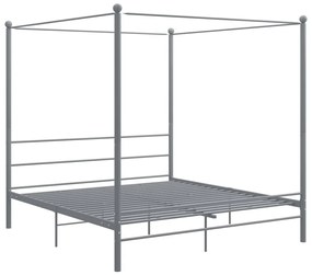 325071 vidaXL Cadru de pat cu baldachin, gri, 200x200 cm, metal