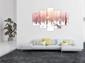 Tablou - Zebra în pădurea înzăpezită (150x105 cm)