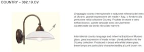 Aplica rustica din alama cu sticla Murano Country