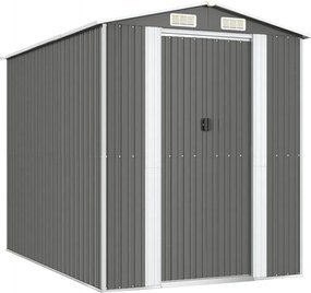 vidaXL Șopron de grădină, gri deschis, 192x274x223 cm, oțel galvanizat