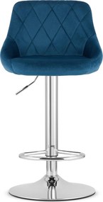 OFERTA Scaun de bar albastru VELVET KAST II. calitate secondară