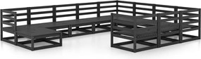 vidaXL Set mobilier de grădină, 11 piese, lemn masiv de pin