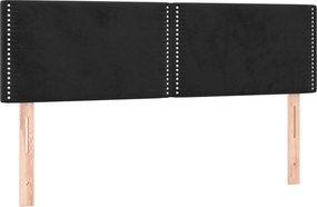 vidaXL Tăblii de pat, negru, 144x5x78/88 cm, catifea