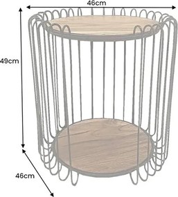 Masuta de cafea, Metal, Lemn, TRUE ELEMENTS 50cm