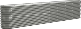 vidaXL Strat înălțat grădină gri 332x40x68cm oțel galvanizat
