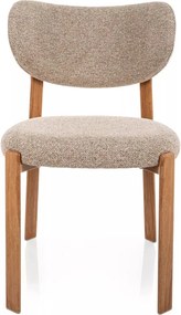 Scaun lemn tapitat Rin D 253 bej/stejar - H79 cm