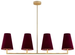 Lustră pe tijă SAFIANO 4xE27/15W/230V roșu-burgund Argon 1829