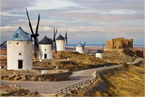 Tablou - Morile de vânt din Consuegra, Spania (90x60 cm)