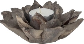 Suport pentru lumânare vintage din ceramică bej cu nuanțe de maro, 13x5,5 cm, „Eira"