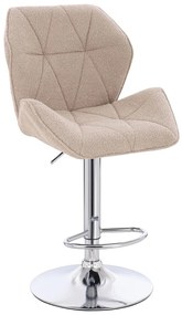 HR212W Scaun Latte Boucle cu Bază Cromata