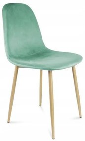 Scaun tip scandinav, catifea, model cusatura pe spate, verde si natur, max 100 kg, 44x52x85 cm, Vigo