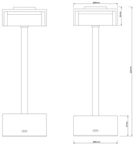 Lampă LED dimabilă de masă Globo 21026S SHIRA LED/2,5W/3,7V 2700/4000/6500K negru