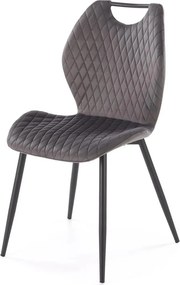 Scaun K569, gri - HLR 21, stofa catifelata/otel, 47x54x84 cm